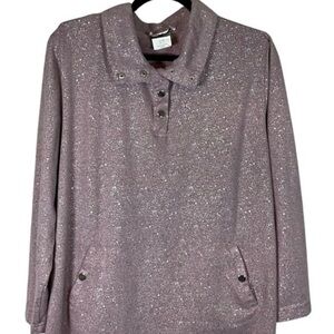 N Touch Sweatshirt Sparkling Mauve Button-UpFront Pockets